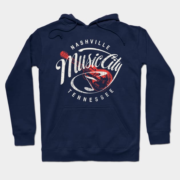 Nashville Music City USA Vintage Hoodie by Designkix